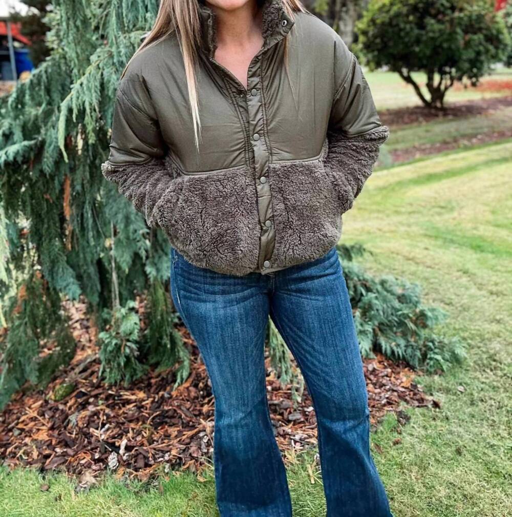 NEW THREAD & SUPPLY women's delia jacket in olive green